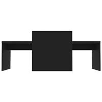 Salontafelset 100x48x40 cm bewerkt hout zwart - thumbnail