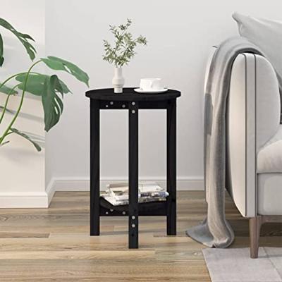 Salontafel Ø 40x60 cm massief grenenhout zwart