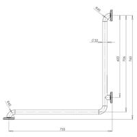 Mediqo-line MediQo-line angled bar wall-wall BD0700CS - RVS - thumbnail