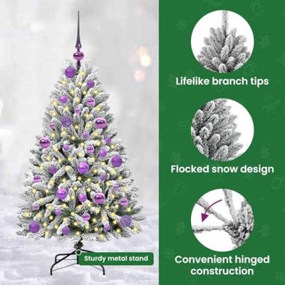 VidaXL Kunstkerstboom met 150 led groen en wit 120 cm pvc en metaal