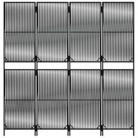 Kamerscherm 4 panelen poly rattan zwart - thumbnail