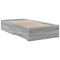 Bedframe met lades bewerkt hout grijs sonoma eiken 90x200 cm - thumbnail