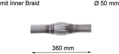 LRT Flexible pipe, exhaust sy d=50mm l=360mm