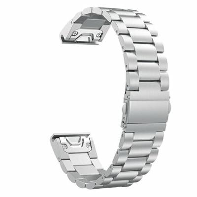 By Qubix - Stalen schakelband - Zilver - Compatible met Garmin Instinct 3-50mm - Compatible Garmin bandje