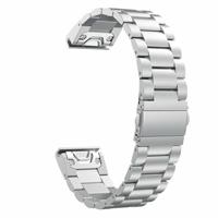 By Qubix - Stalen schakelband - Zilver - Compatible met Garmin Instinct 3-50mm - Compatible Garmin bandje - thumbnail