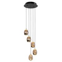 Highlight Hanglamp Golden Egg 5 lichts Ø 30 cm amber-zwart - thumbnail