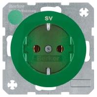 Berker wandcontactdoos randaarde met opdruk R1R3 groen 47432003