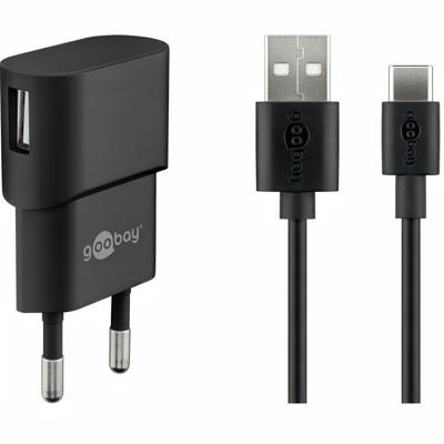 USB A oplader + USB A naar C kabel