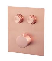 Wiesbaden Afbouwdeel Inbouwthermostaat Caral Klik Pro 2-weg Geborsteld Koper - thumbnail