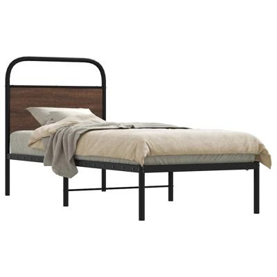 Bedframe zonder matras bewerkt hout bruin eikenkleur 75x190 cm