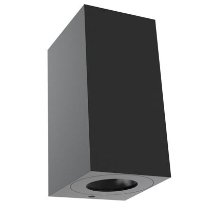 Nordlux Wandlamp Canto Maxi2 vierkant 2x GU10 zwart IP44 - 4800950 Nordlux Wandlamp Canto Maxi2 vierkant 2x GU10 zwart IP44 - 4800950