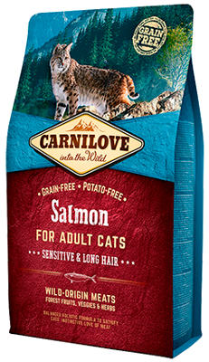Carnilove salmon sensitive/long hair kattenvoer 2 KG