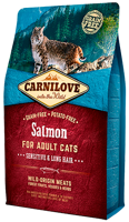 Carnilove salmon sensitive/long hair kattenvoer 2 KG - thumbnail