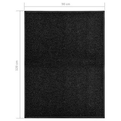 VidaXL Deurmat wasbaar 90x120 cm zwart