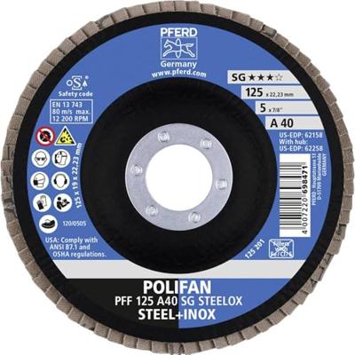 PFERD TOOLS 67604125 A Sg Steelox Lamellenschijf Diameter 125 mm Boordiameter 22.23 mm Korrelgrootte (num) 40 10 stuk(s)