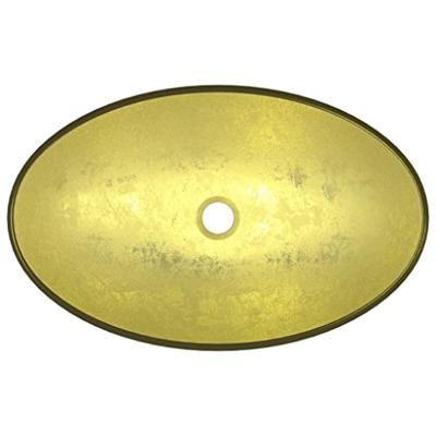 VidaXL Wasbak 54,5x35x15,5 cm gehard glas goudkleurig