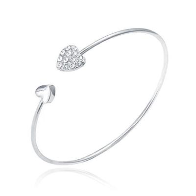 LGT JWLS Bangle Armband met Harten - Zilveren Coating