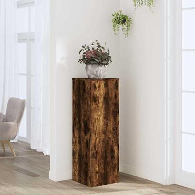VidaXL Plantenstandaard 33x33x100 cm bewerkt hout gerookt eikenkleurig VidaXL Plantenstandaard 33x33x100 cm bewerkt hout gerookt eikenkleurig