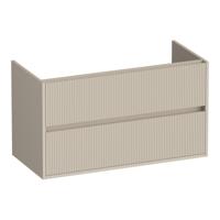 Brauer Adore Wavy - Onderkast - 100 cm - met 2 Softclose Lades Greeploos en 1 Sifon Uitsparing - Mat Beige - thumbnail