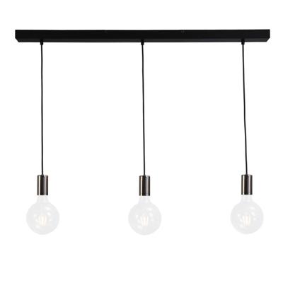 Masterlight Zwart-chrome pendellampConcepto 3-lichts - 2237-82-100-3
