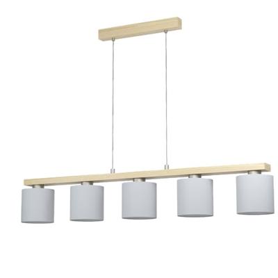 Eglo Eetkamer hanglampCastralvo houtbruin met witte kappen - 901291 - thumbnail