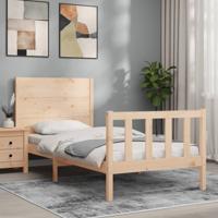 Bedframe met hoofdbord massief hout - thumbnail