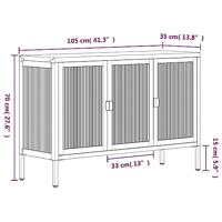 Dressoir 105x35x70 cm glas en staal zwart - thumbnail