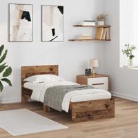 Bedframe met hoofdeinde Oud Hout 75 x 190 cm Bewerkt hout - thumbnail