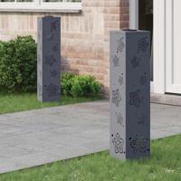 VidaXL Solar led pad licht 2 pcs antraciet koudgewalst staal - thumbnail