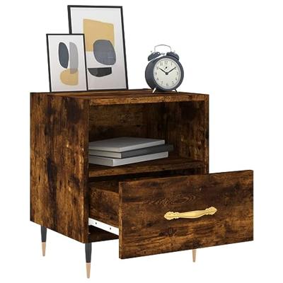 Nachtkastjes 2 st 40x35x47,5 cm bewerkt hout gerookt eikenkleur