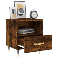Nachtkastjes 2 st 40x35x47,5 cm bewerkt hout gerookt eikenkleur - thumbnail