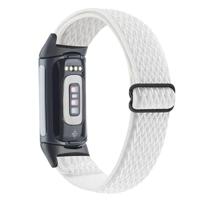 FitBit Charge 5 & 6 Elastische solo loop nylon bandje - Wit - thumbnail