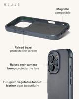 Mujjo Leather Shield Case iPhone 16 Pro blauw - thumbnail