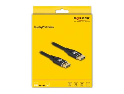 Delock 80622 DisplayPort-kabel DisplayPort Aansluitkabel DisplayPort-stekker 3 m Zwart 8K UHD, Vergulde steekcontacten, Afgeschermd (drievoudig)