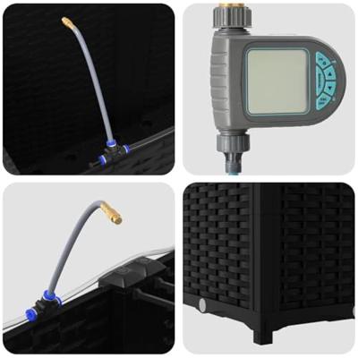 Tuin Bloempot 4 pcs Zwart Staal