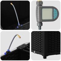 Tuin Bloempot 4 pcs Zwart Staal - thumbnail