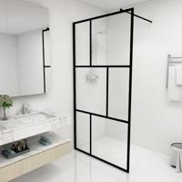 VidaXL Inloopdouchewand 100x195 cm gehard glas zwart - thumbnail