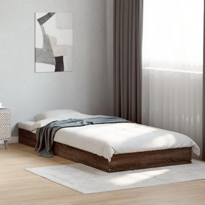 Bedframe bewerkt hout bruin eikenkleur 75x190 cm