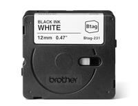 Brother BTAG-231 labelprinter-tape Zwart op wit - thumbnail