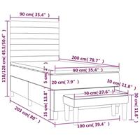Boxspring met matras stof crèmekleurig 90x200 cm - thumbnail