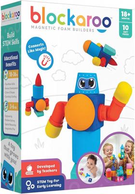 Blockaroo magnetische foam blokken robot box, 10dlg.