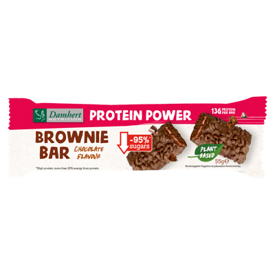 Damhert Protein brownie bar glutenvrij 55 Gram