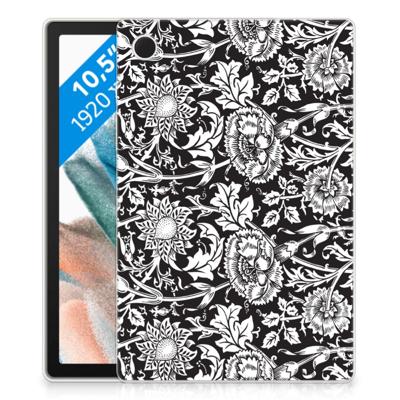 Samsung Galaxy Tab A8 2021/2022 | Siliconen hoesje | Black Flowers Samsung Galaxy Tab A8 2021/2022 | Siliconen hoesje | Black Flowers