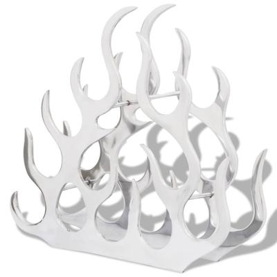 Wijnrek voor 11 flessen aluminium zilverkleurig