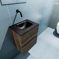 MONDIAZ ADA 40cm toiletmeubel dark brown. LEX wastafel urban midden zonder kraangat - thumbnail