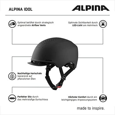 Olympic Sportswear Alpina sports urban helm idol 52-56 mat zwart