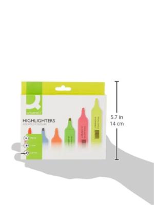 Q-CONNECT markeerstift, pak van 6 stuks in geassorteerde kleuren