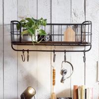 Artistiq Wandrek 'Terry' Mangohout en metaal, 30 x 75cm - thumbnail