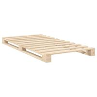 Bedframe met hoofdbord massief grenenhout 100x200 cm - thumbnail