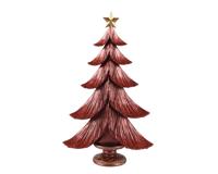 Boom polyresin L8b20,5h34 cm rood Decoris - Decoris - thumbnail